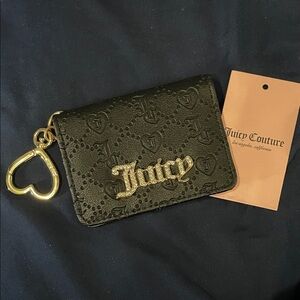 [NWT]Juicy Couture Black Card Case with Gold Script